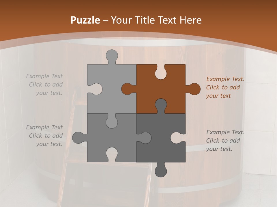 Wooden Bathtub In The Sauna PowerPoint Template