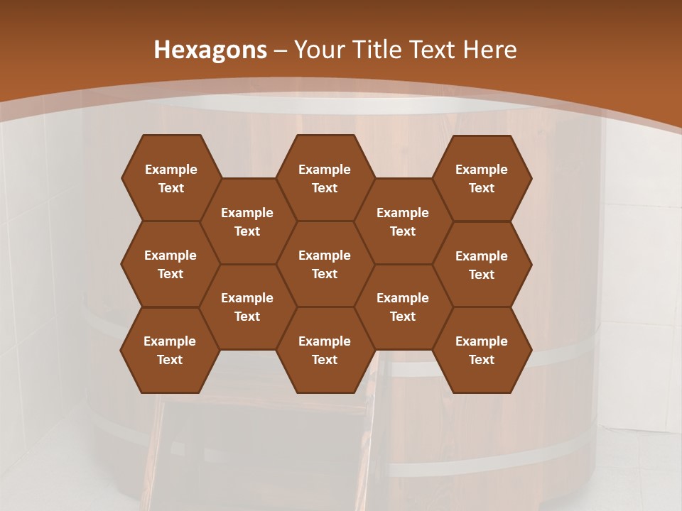 Wooden Bathtub In The Sauna PowerPoint Template