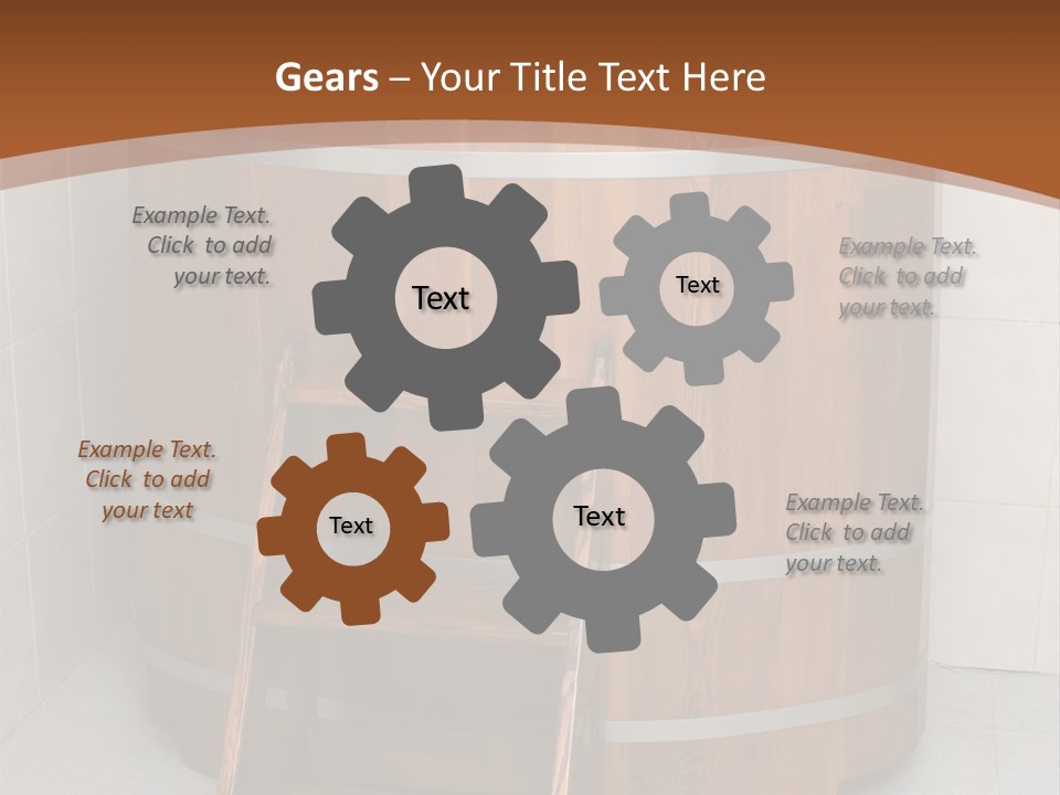 Wooden Bathtub In The Sauna PowerPoint Template