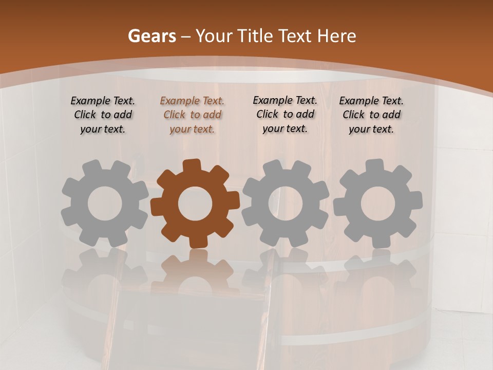 Wooden Bathtub In The Sauna PowerPoint Template