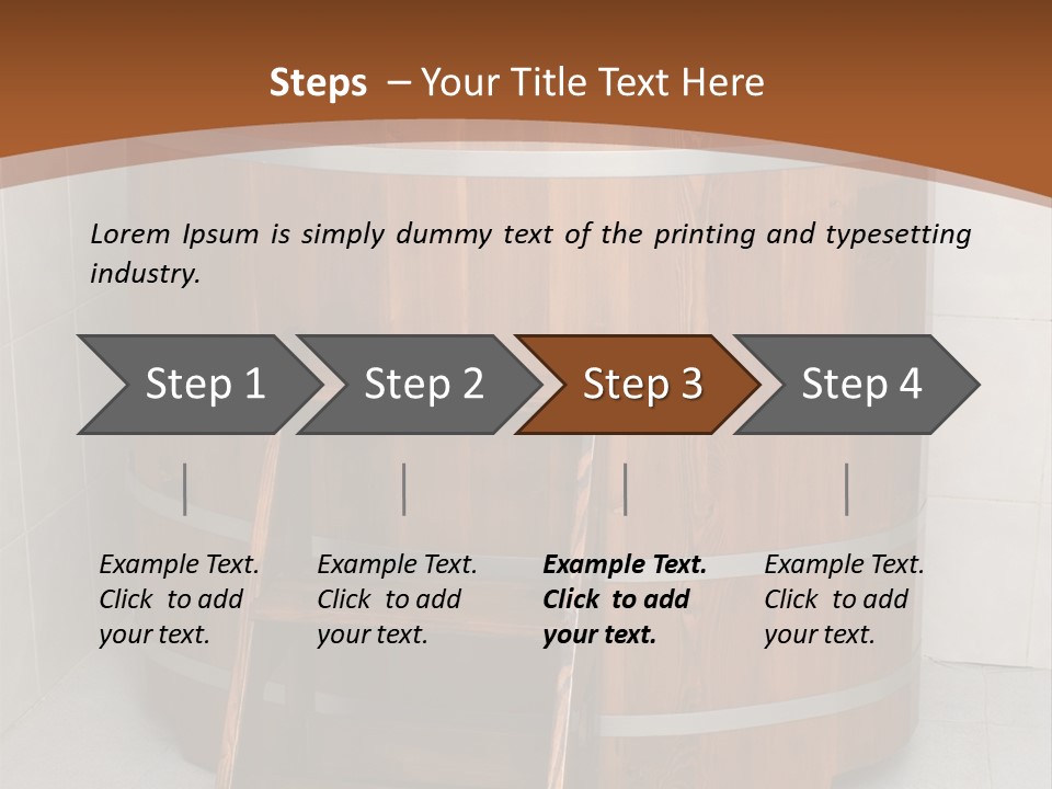 Wooden Bathtub In The Sauna PowerPoint Template