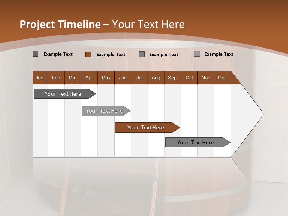 Wooden Bathtub In The Sauna PowerPoint Template
