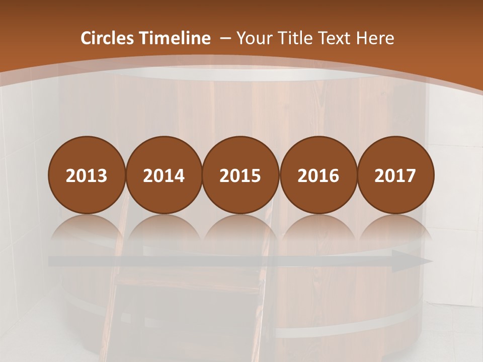 Wooden Bathtub In The Sauna PowerPoint Template