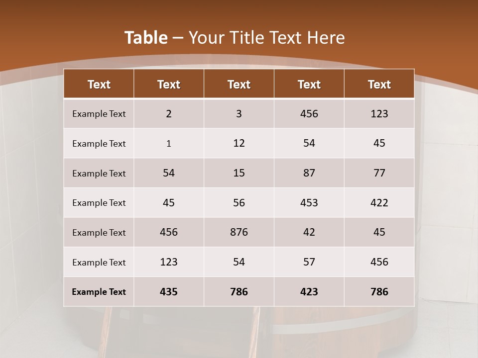 Wooden Bathtub In The Sauna PowerPoint Template