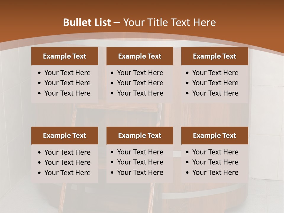 Wooden Bathtub In The Sauna PowerPoint Template