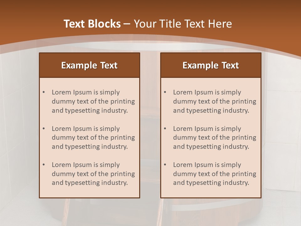 Wooden Bathtub In The Sauna PowerPoint Template