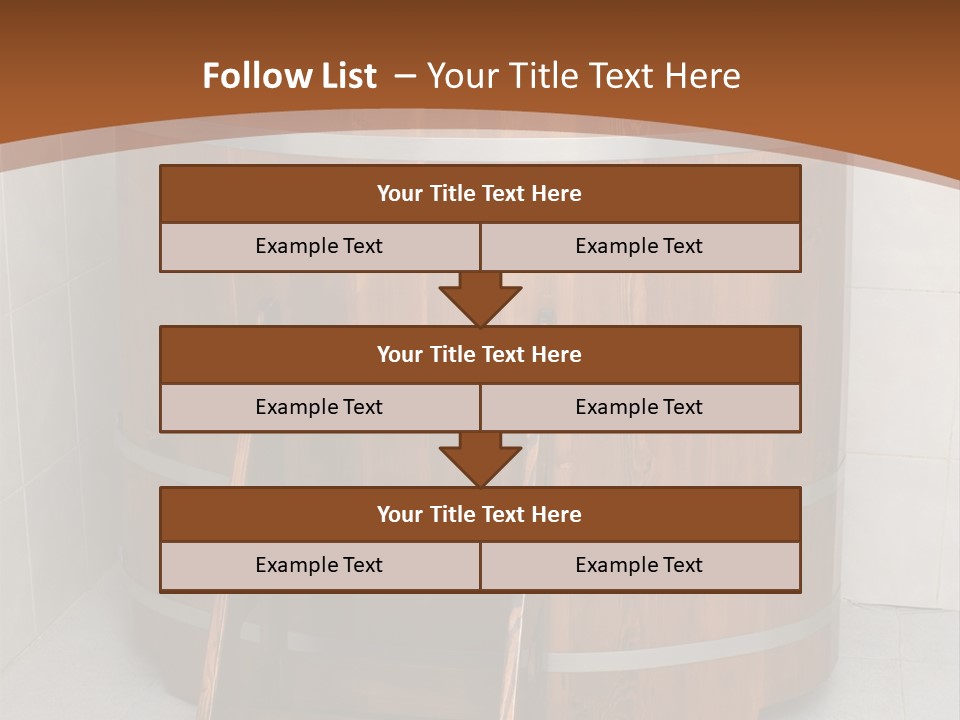 Wooden Bathtub In The Sauna PowerPoint Template