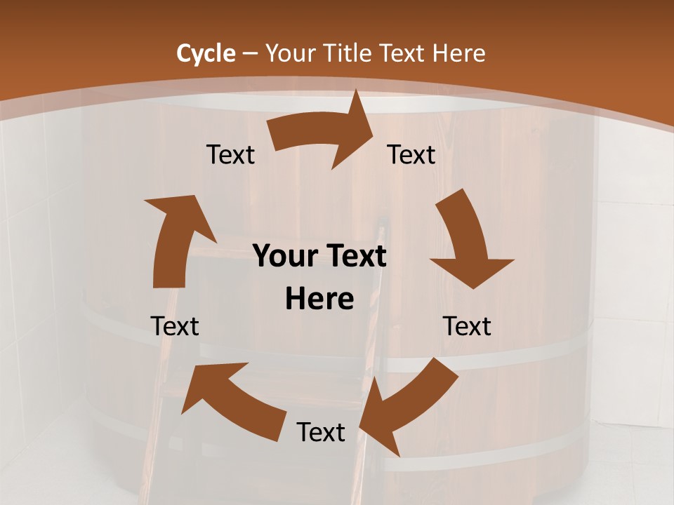 Wooden Bathtub In The Sauna PowerPoint Template