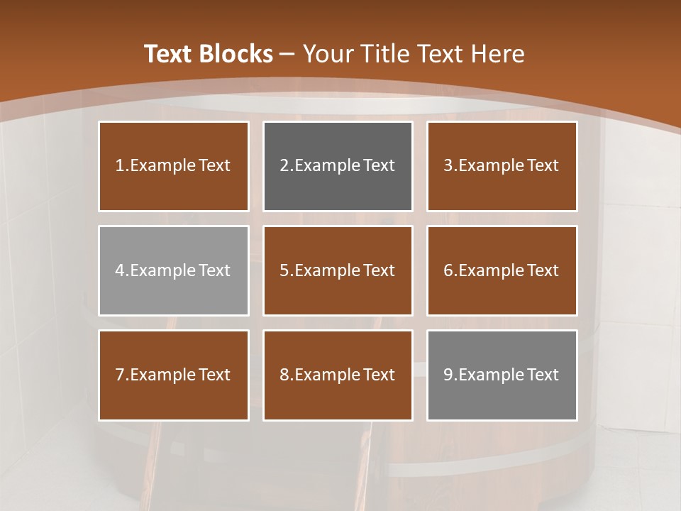 Wooden Bathtub In The Sauna PowerPoint Template