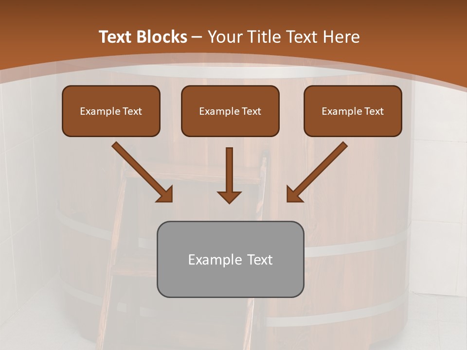 Wooden Bathtub In The Sauna PowerPoint Template