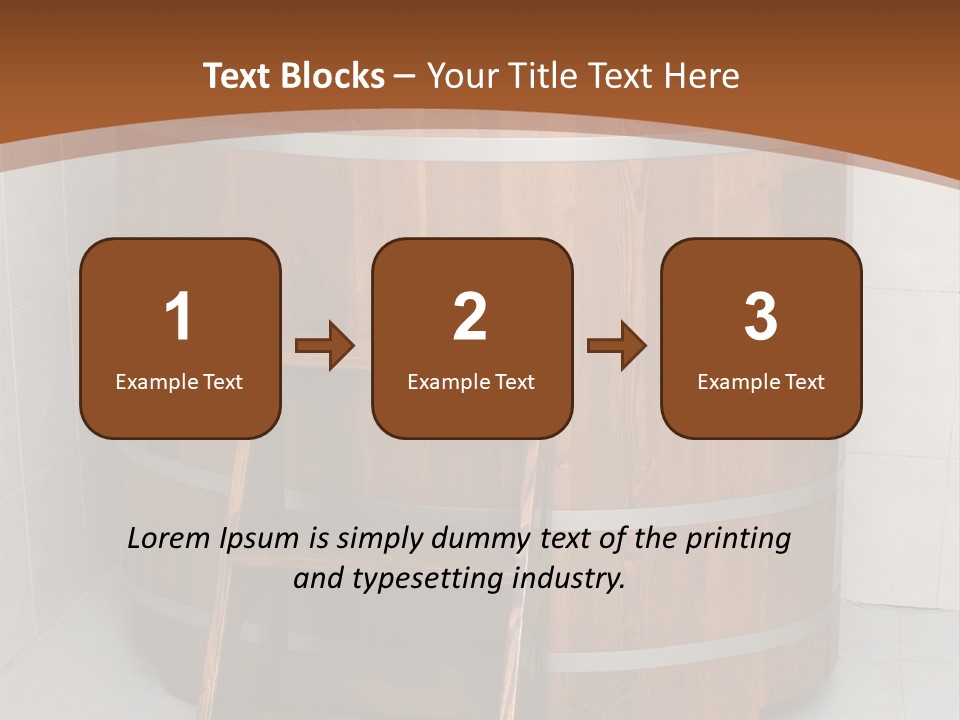 Wooden Bathtub In The Sauna PowerPoint Template