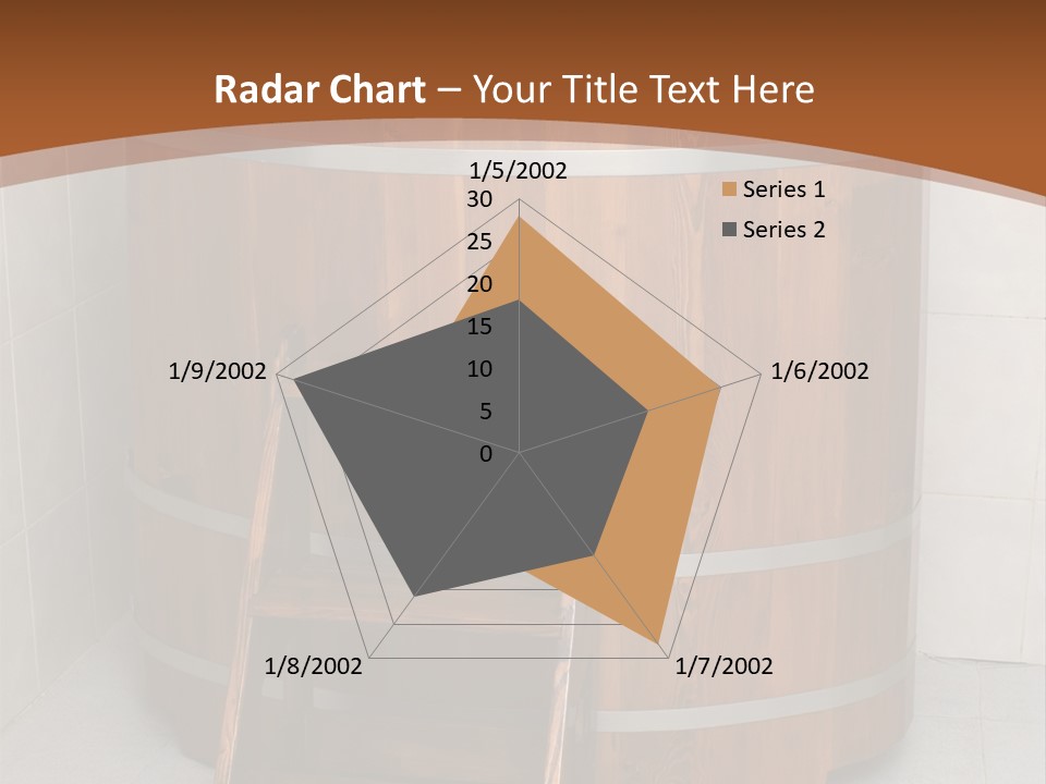 Wooden Bathtub In The Sauna PowerPoint Template