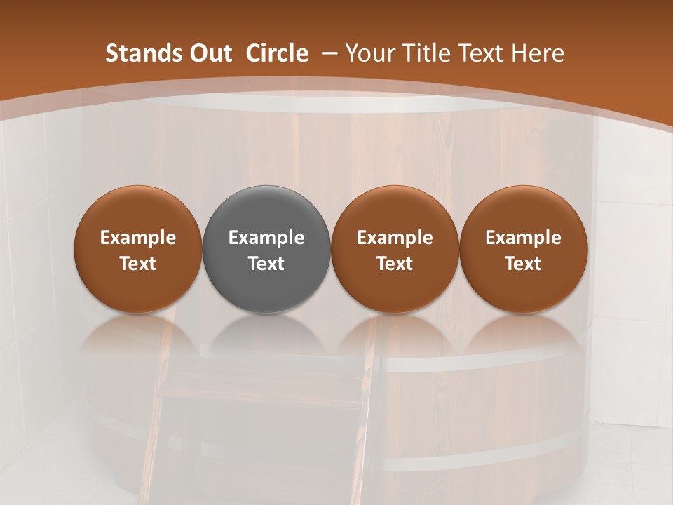 Wooden Bathtub In The Sauna PowerPoint Template