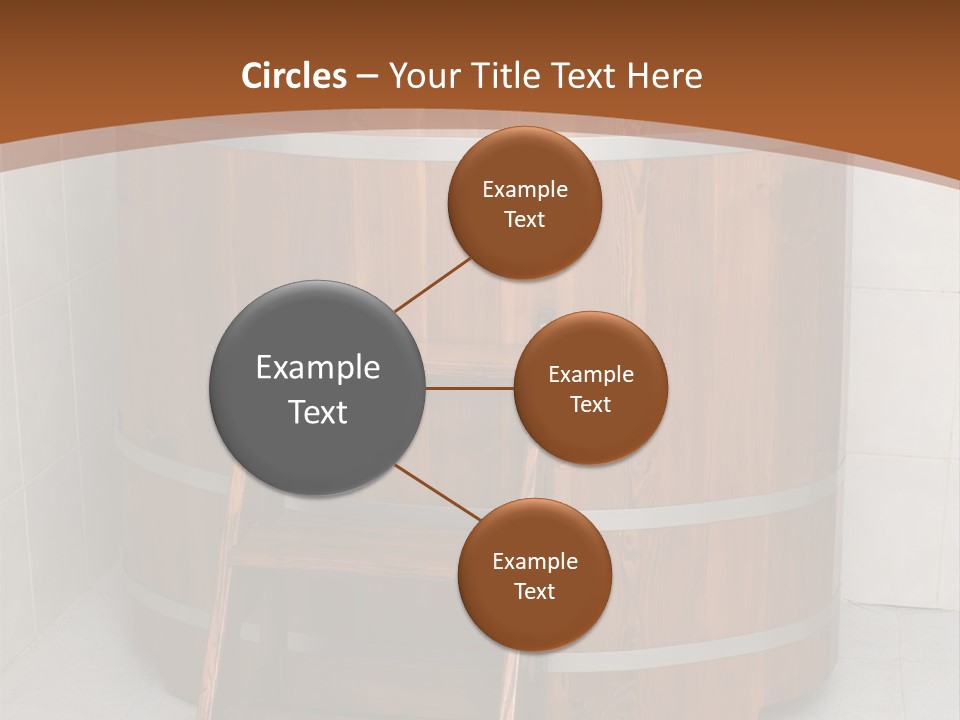 Wooden Bathtub In The Sauna PowerPoint Template