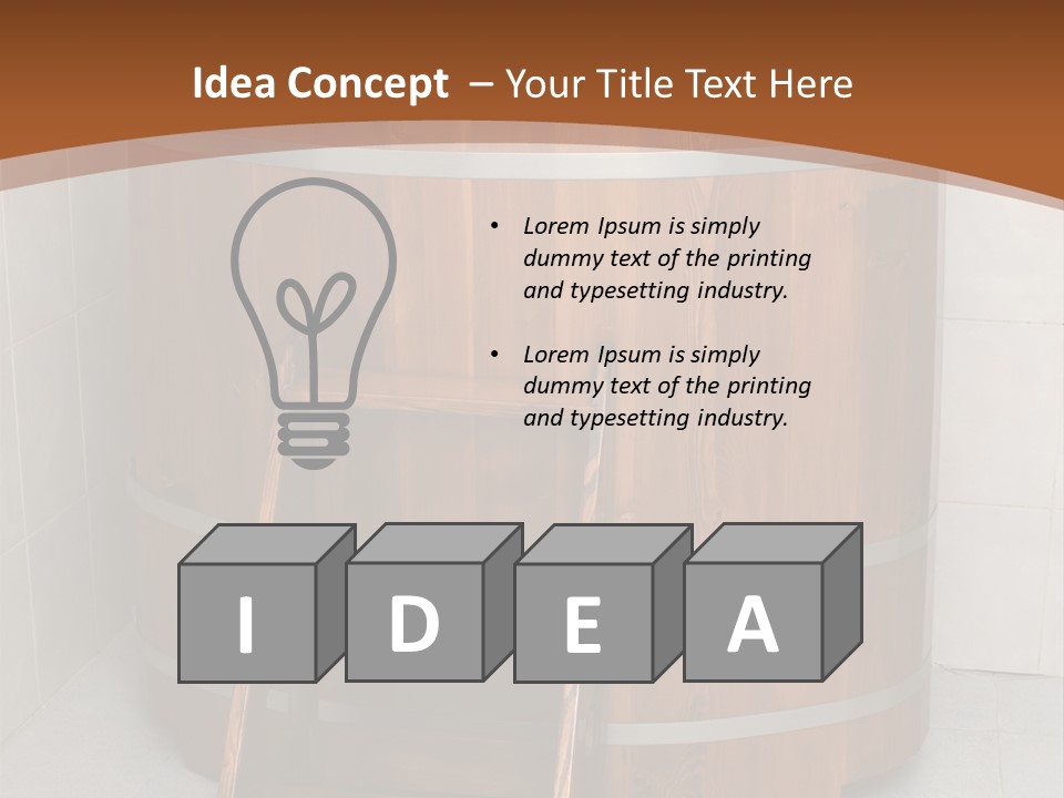 Wooden Bathtub In The Sauna PowerPoint Template