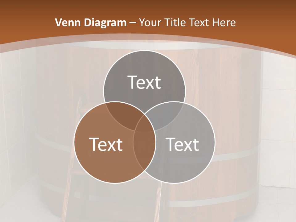 Wooden Bathtub In The Sauna PowerPoint Template