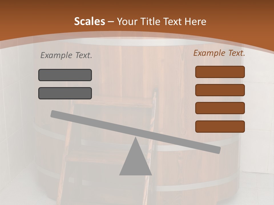Wooden Bathtub In The Sauna PowerPoint Template