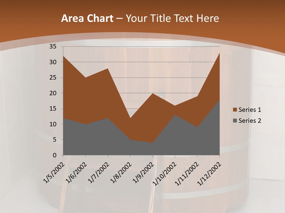 Wooden Bathtub In The Sauna PowerPoint Template