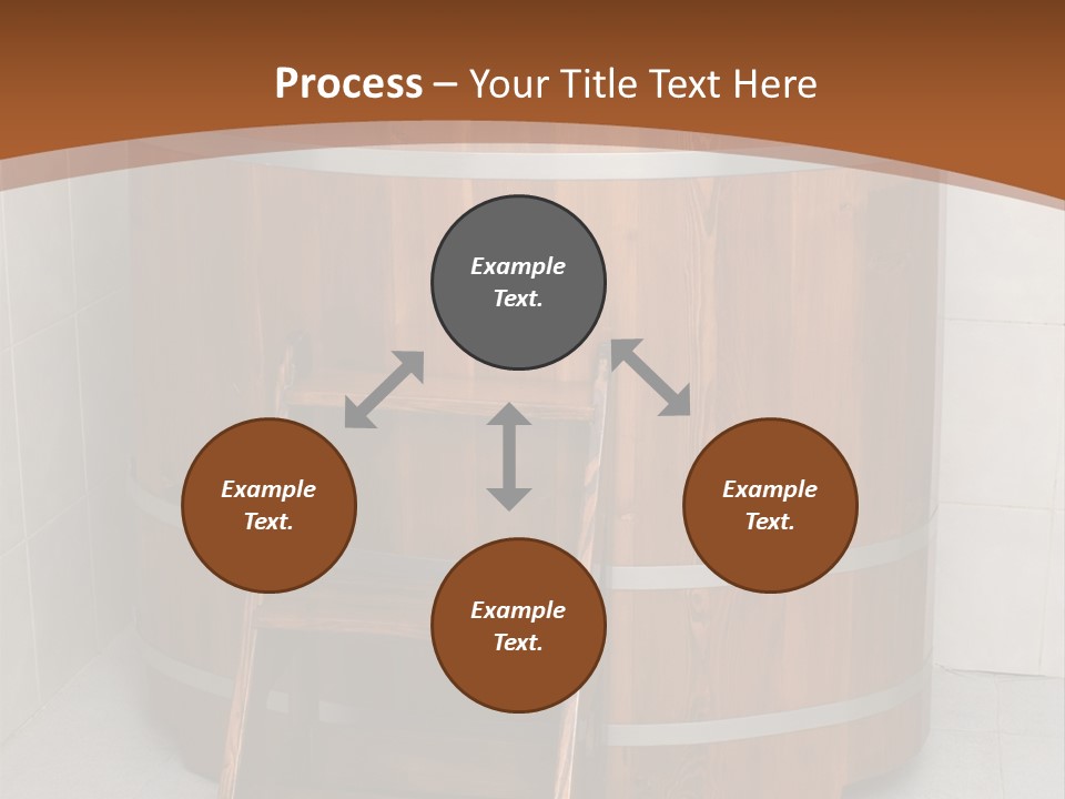 Wooden Bathtub In The Sauna PowerPoint Template