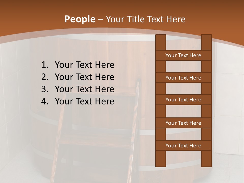 Wooden Bathtub In The Sauna PowerPoint Template