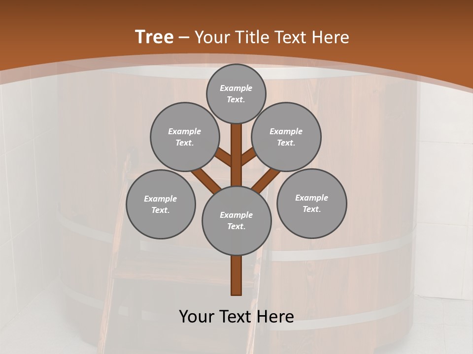 Wooden Bathtub In The Sauna PowerPoint Template