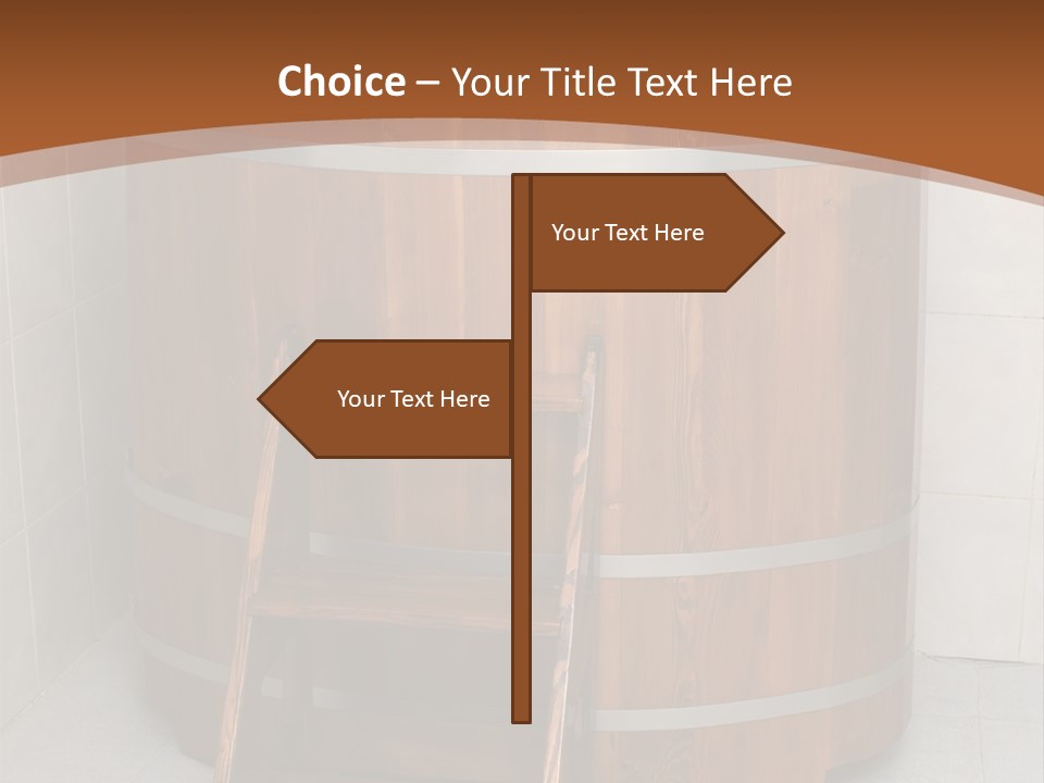Wooden Bathtub In The Sauna PowerPoint Template