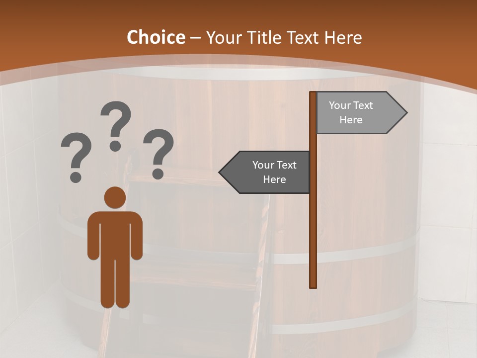 Wooden Bathtub In The Sauna PowerPoint Template
