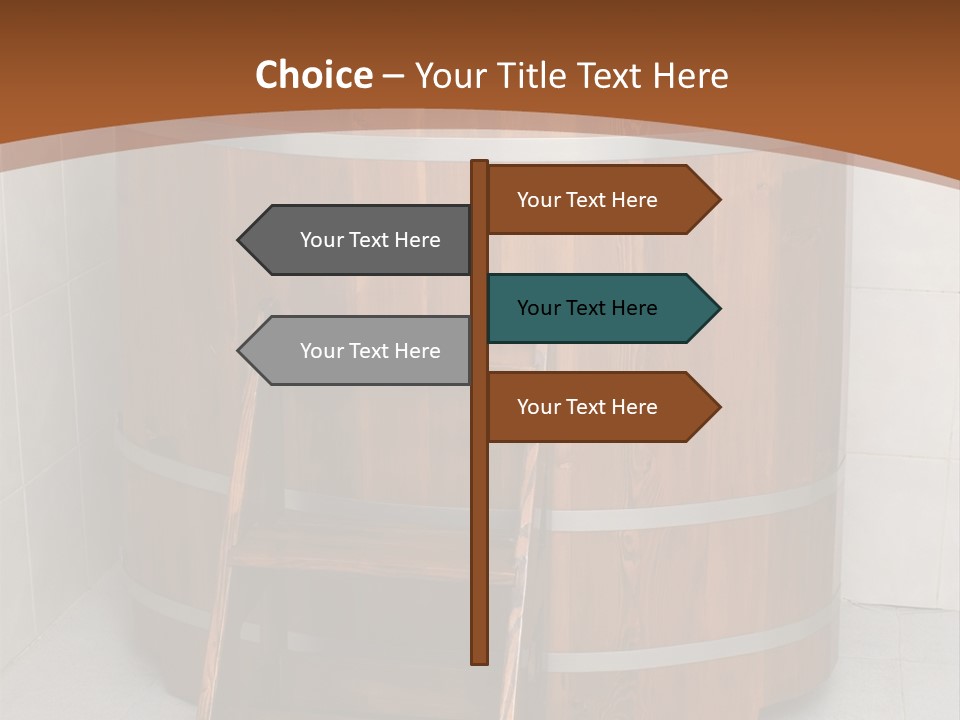 Wooden Bathtub In The Sauna PowerPoint Template