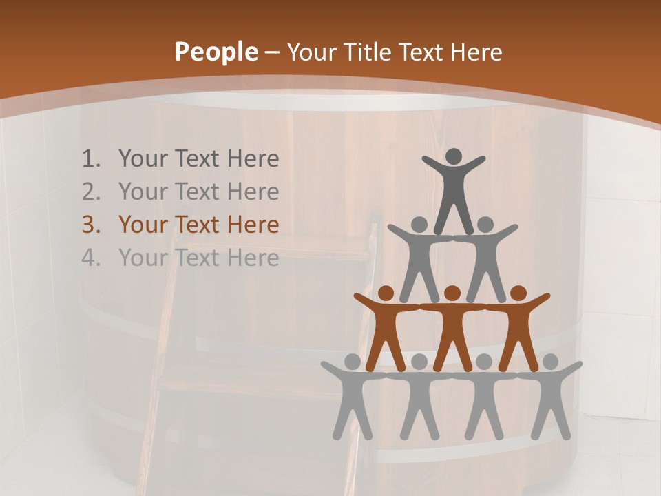 Wooden Bathtub In The Sauna PowerPoint Template