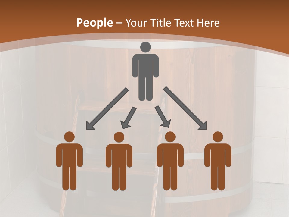 Wooden Bathtub In The Sauna PowerPoint Template