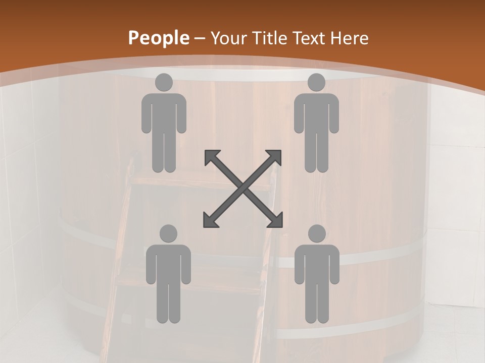 Wooden Bathtub In The Sauna PowerPoint Template