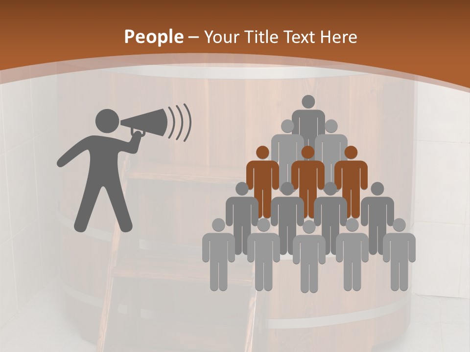 Wooden Bathtub In The Sauna PowerPoint Template