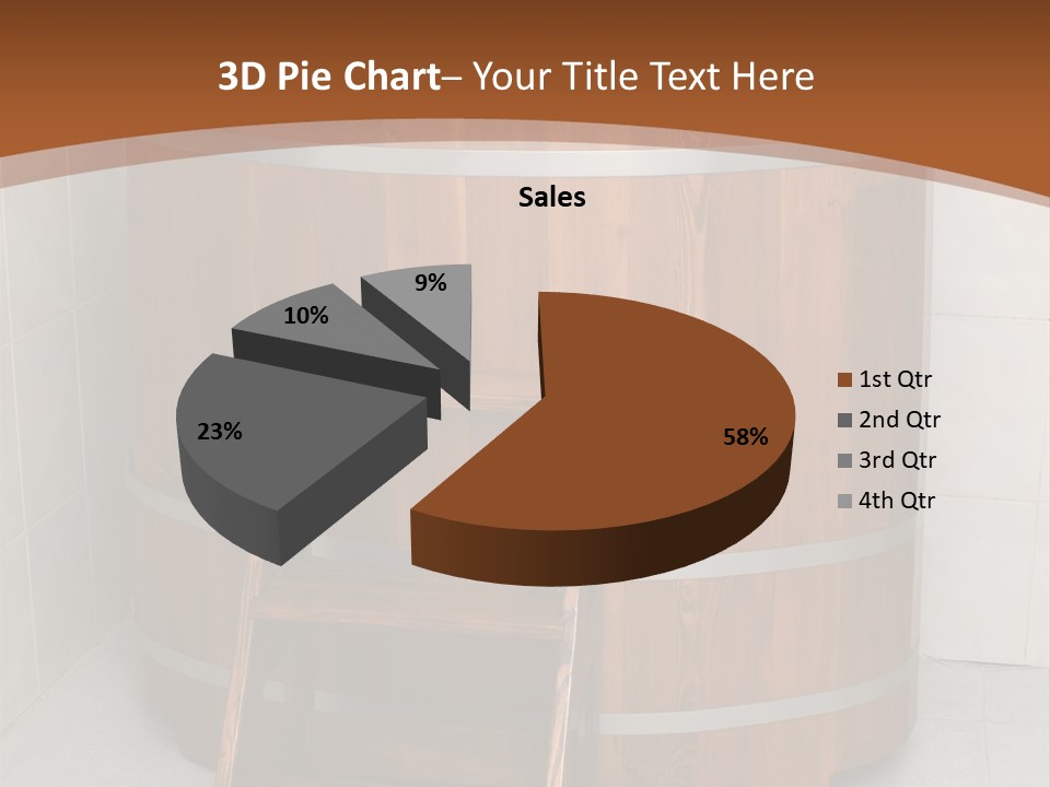 Wooden Bathtub In The Sauna PowerPoint Template