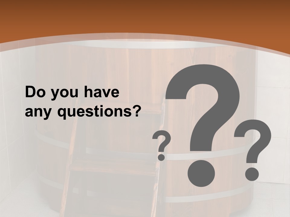 Wooden Bathtub In The Sauna PowerPoint Template