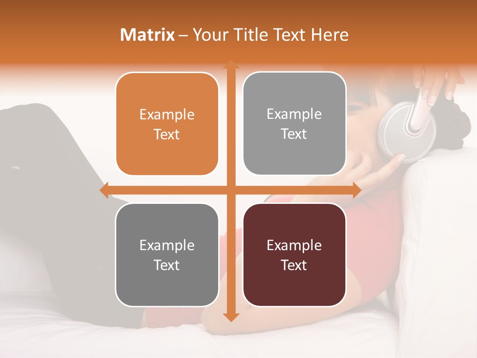 Beautiful Girl Is Listen To The Music PowerPoint Template