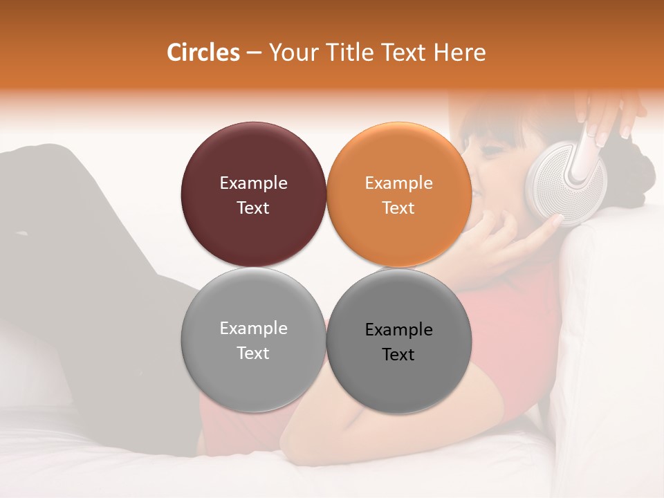 Beautiful Girl Is Listen To The Music PowerPoint Template