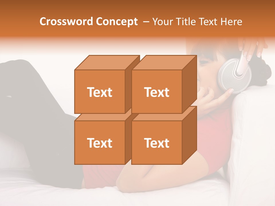 Beautiful Girl Is Listen To The Music PowerPoint Template