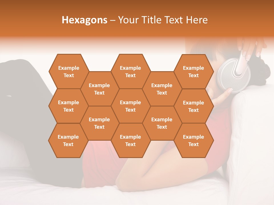 Beautiful Girl Is Listen To The Music PowerPoint Template