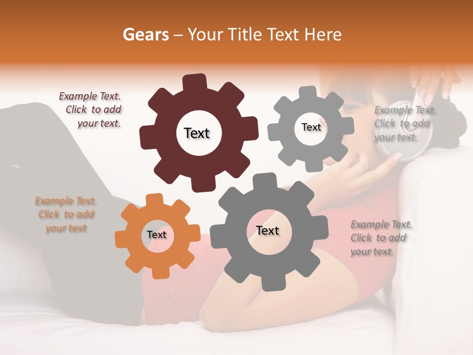 Beautiful Girl Is Listen To The Music PowerPoint Template