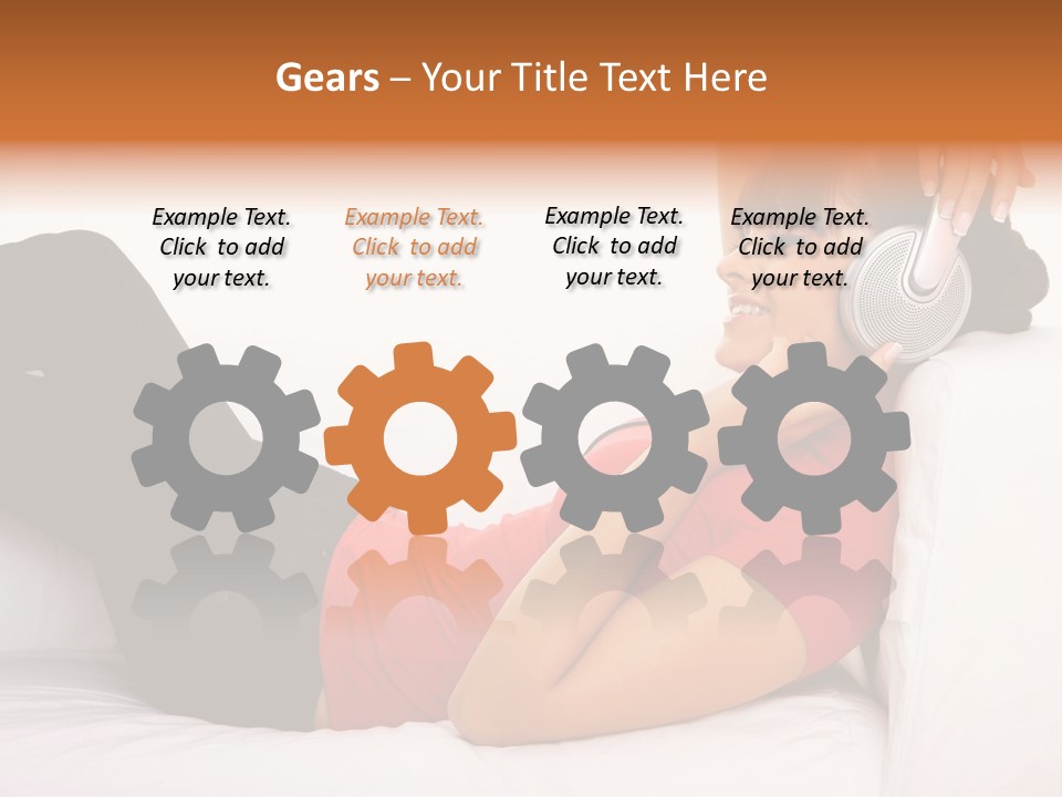 Beautiful Girl Is Listen To The Music PowerPoint Template