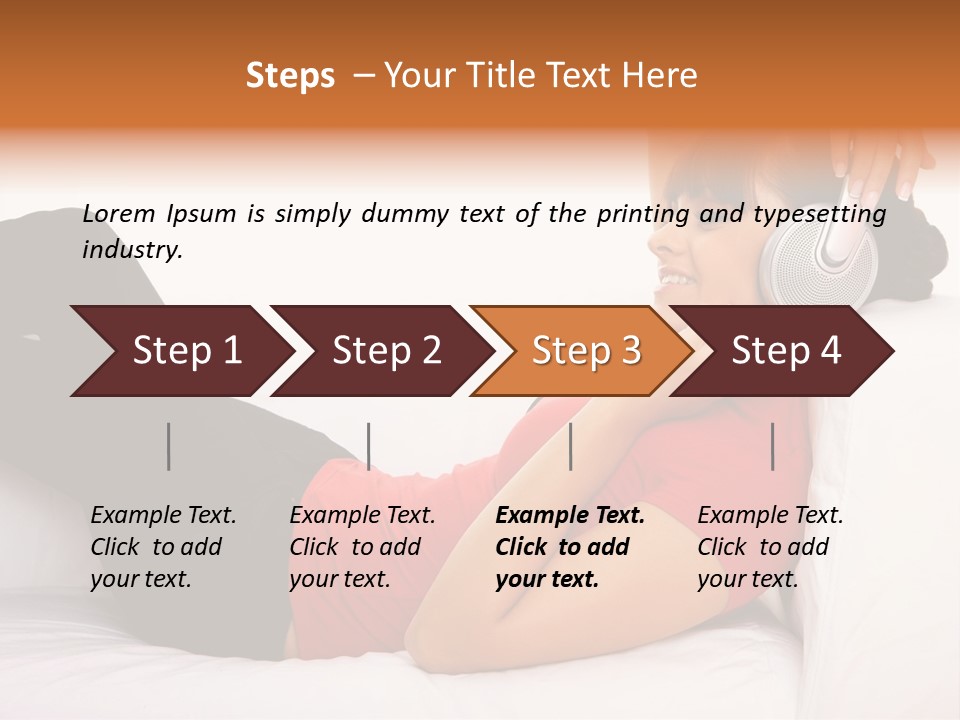 Beautiful Girl Is Listen To The Music PowerPoint Template