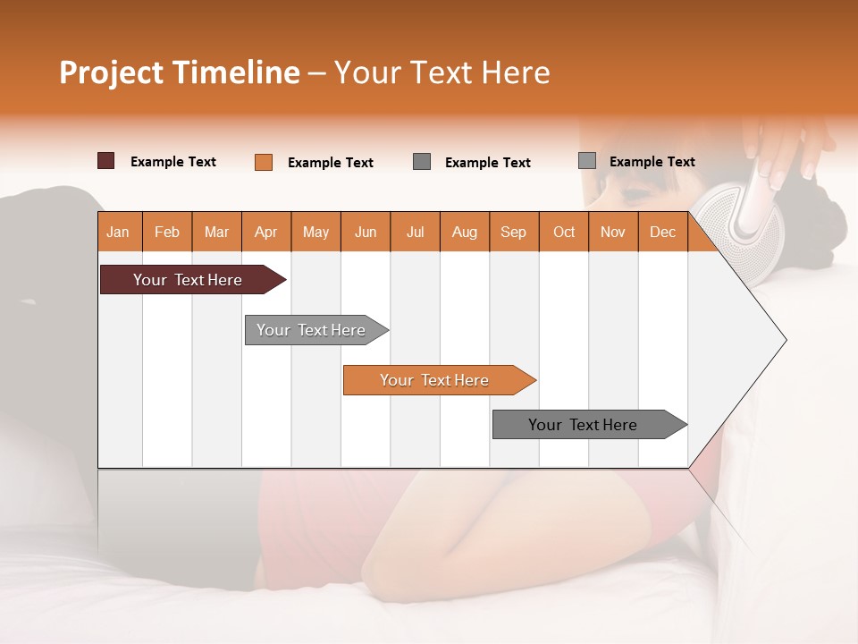 Beautiful Girl Is Listen To The Music PowerPoint Template