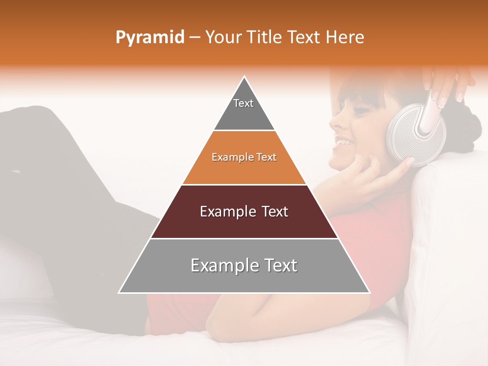 Beautiful Girl Is Listen To The Music PowerPoint Template