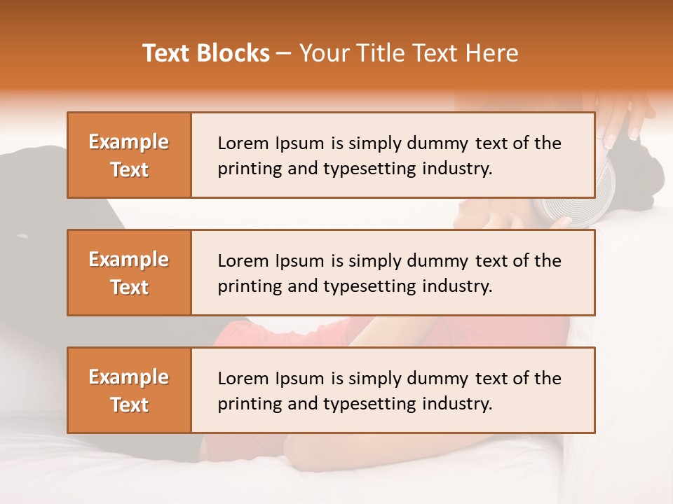 Beautiful Girl Is Listen To The Music PowerPoint Template