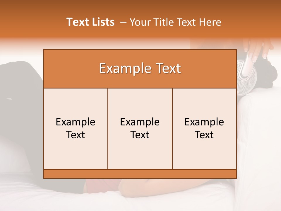 Beautiful Girl Is Listen To The Music PowerPoint Template