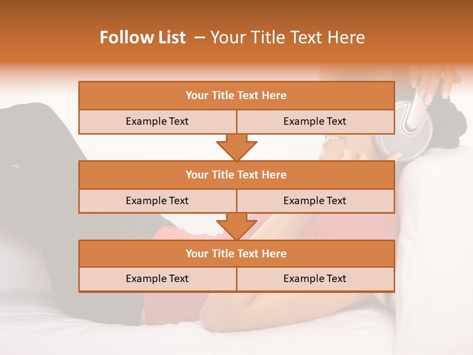 Beautiful Girl Is Listen To The Music PowerPoint Template