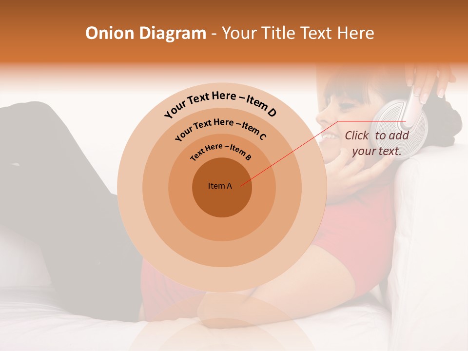 Beautiful Girl Is Listen To The Music PowerPoint Template