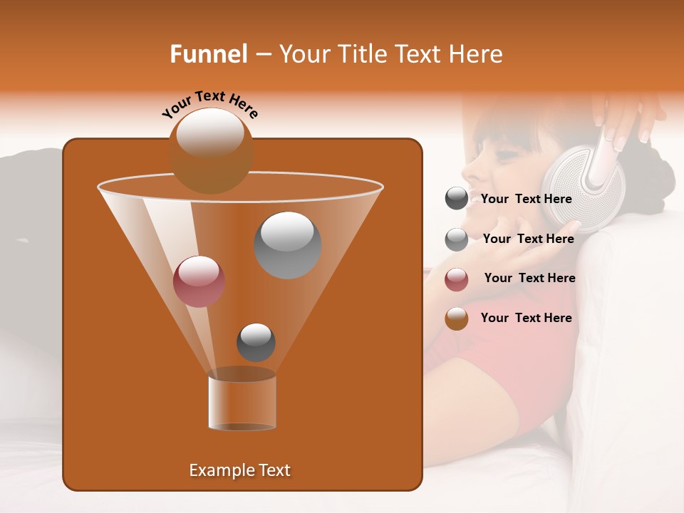 Beautiful Girl Is Listen To The Music PowerPoint Template