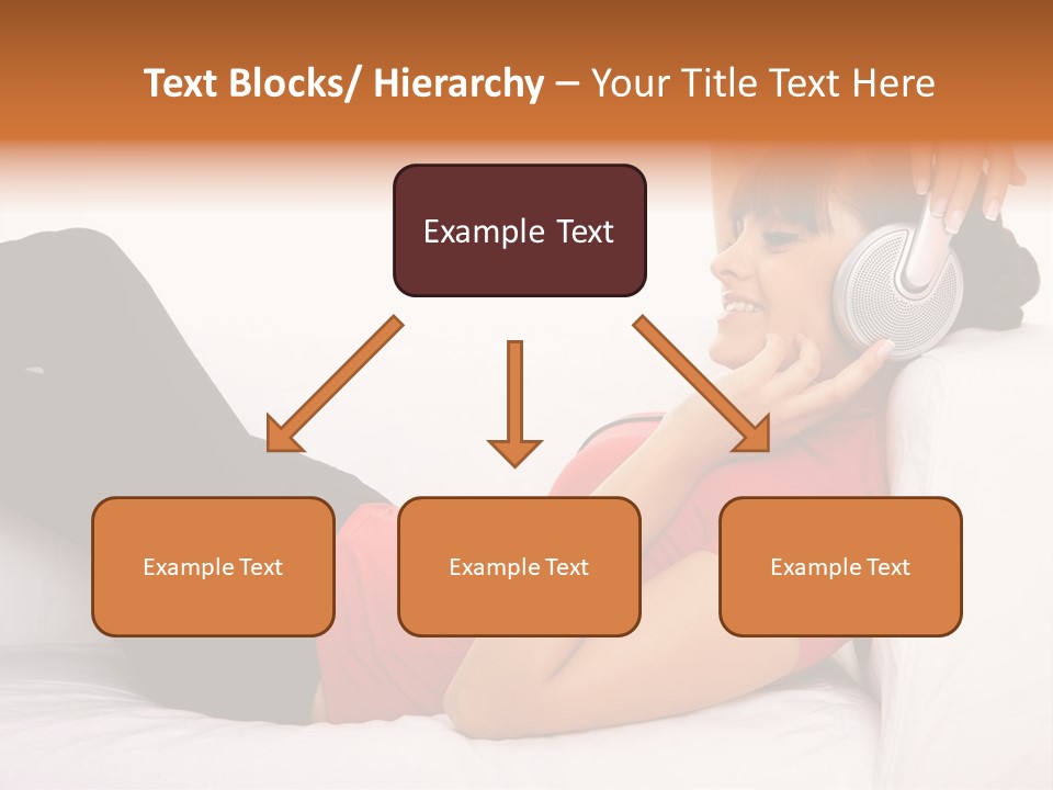 Beautiful Girl Is Listen To The Music PowerPoint Template