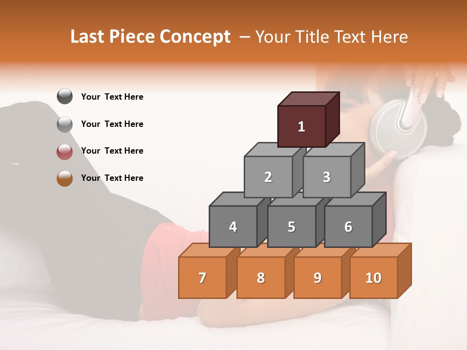 Beautiful Girl Is Listen To The Music PowerPoint Template